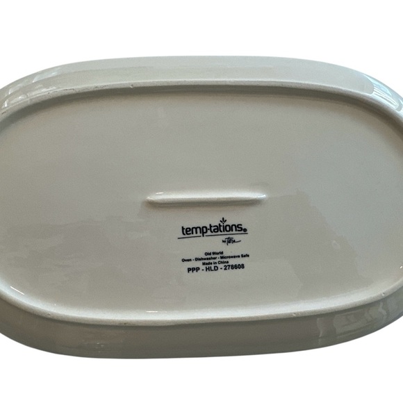 Temptations Navy Sandwich Dessert Tray Old World Handpainted Rare 12x7" - Picture 2 of 6